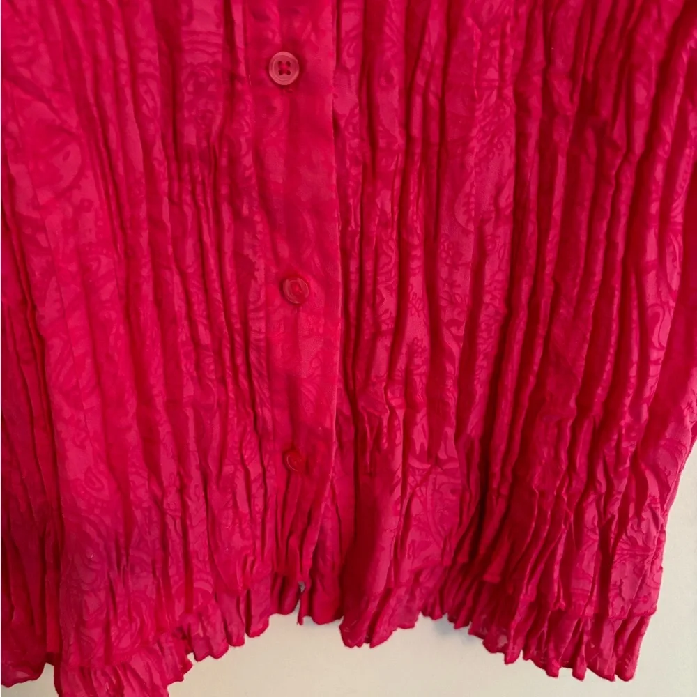 Christopher & Banks Women's Pink Button-Up Top Size XL